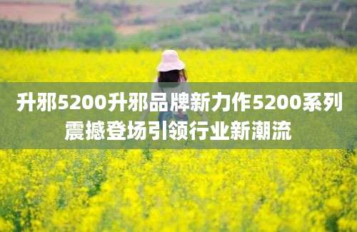 升邪5200升邪品牌新力作5200系列震撼登场引领行业新潮流