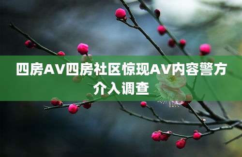四房AV四房社区惊现AV内容警方介入调查