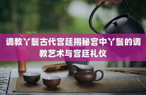 调教丫鬟古代宫廷揭秘宫中丫鬟的调教艺术与宫廷礼仪