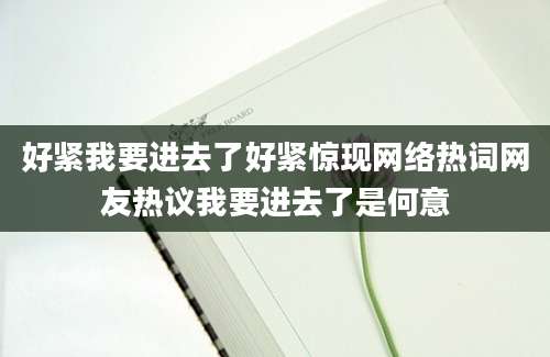 好紧我要进去了好紧惊现网络热词网友热议我要进去了是何意