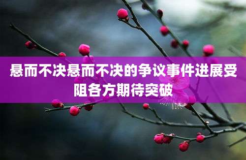 悬而不决悬而不决的争议事件进展受阻各方期待突破