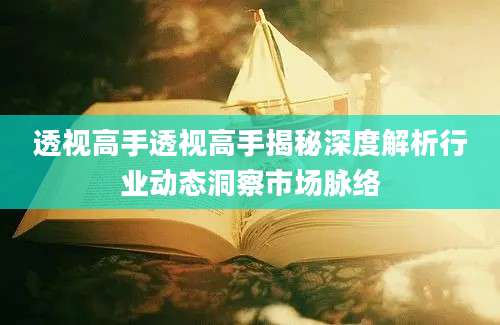 透视高手透视高手揭秘深度解析行业动态洞察市场脉络