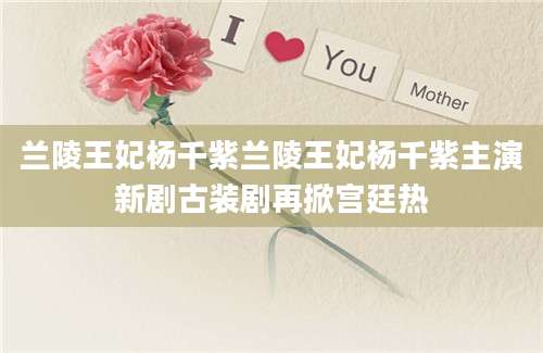 兰陵王妃杨千紫兰陵王妃杨千紫主演新剧古装剧再掀宫廷热