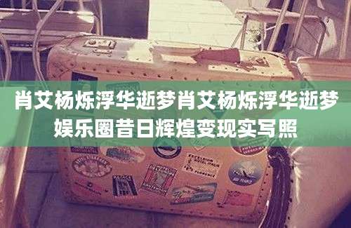 肖艾杨烁浮华逝梦肖艾杨烁浮华逝梦娱乐圈昔日辉煌变现实写照
