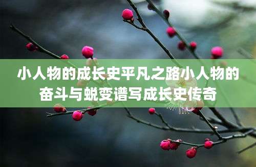 小人物的成长史平凡之路小人物的奋斗与蜕变谱写成长史传奇