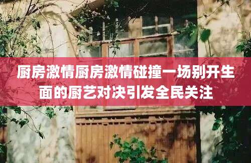 厨房激情厨房激情碰撞一场别开生面的厨艺对决引发全民关注