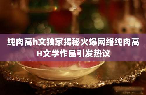 纯肉高h文独家揭秘火爆网络纯肉高H文学作品引发热议
