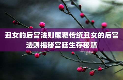 丑女的后宫法则颠覆传统丑女的后宫法则揭秘宫廷生存秘籍