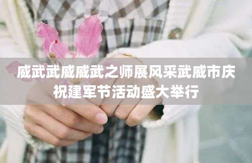 威武武威威武之师展风采武威市庆祝建军节活动盛大举行