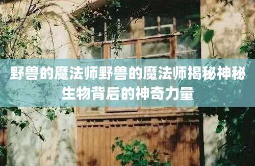 野兽的魔法师野兽的魔法师揭秘神秘生物背后的神奇力量