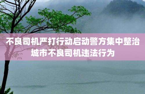 不良司机严打行动启动警方集中整治城市不良司机违法行为