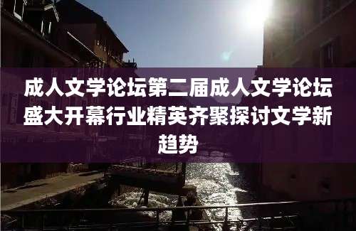 成人文学论坛第二届成人文学论坛盛大开幕行业精英齐聚探讨文学新趋势