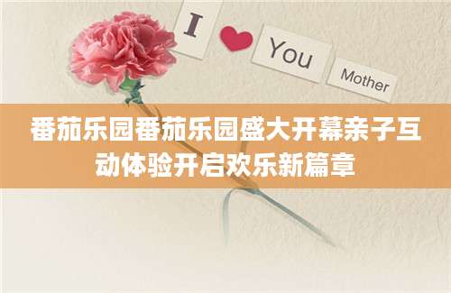 番茄乐园番茄乐园盛大开幕亲子互动体验开启欢乐新篇章