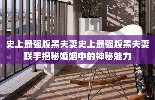 史上最强腹黑夫妻史上最强腹黑夫妻联手揭秘婚姻中的神秘魅力