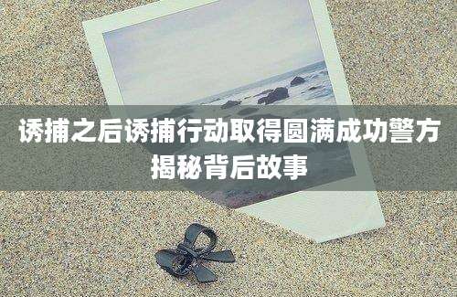 诱捕之后诱捕行动取得圆满成功警方揭秘背后故事
