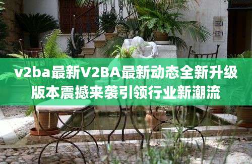 v2ba最新V2BA最新动态全新升级版本震撼来袭引领行业新潮流